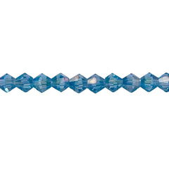 6mm Thunder Polish Glass Crystal Bicone Lt. Aquamarine