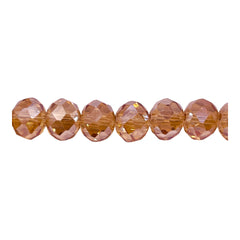 10mm Thunder Polish Glass Crystal Roundel Cut Gold Champagne