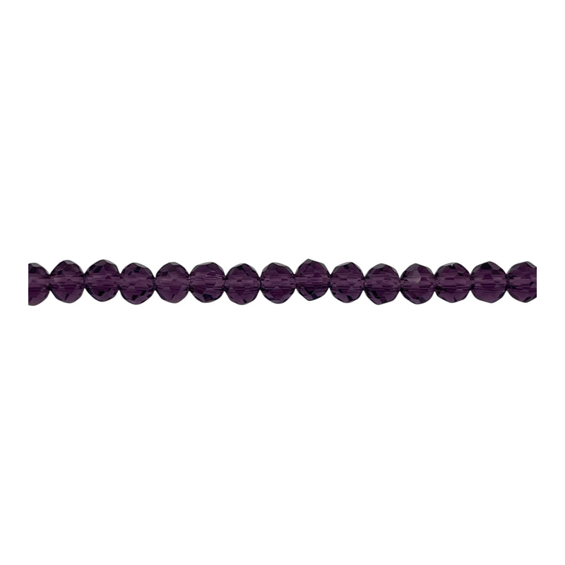 4mm Thunder Polish Glass Crystal Roundel Cut Violet