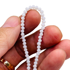 3mm Thunder Polish Glass Crystal Roundel Cut White Jade AB