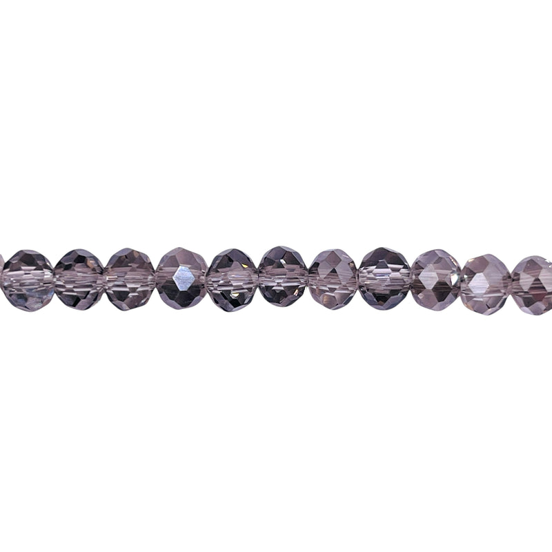 6mm Thunder Polish Glass Crystal Roundel Cut Silver Gray