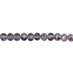 6mm Thunder Polish Glass Crystal Roundel Cut Silver Gray