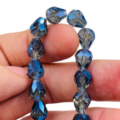 9x8mm Teardrop Glass Crystal Magic Blue