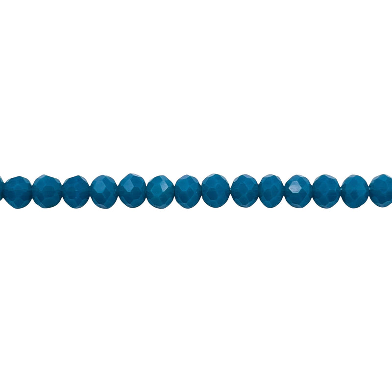 4mm Thunder Polish Glass Crystal Roundel Cut Ocean Jade