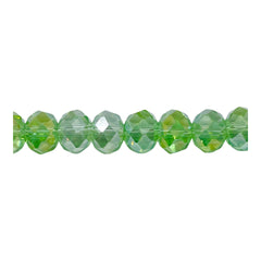 10mm Thunder Polish Glass Crystal Roundel Cut Chrysolite AB
