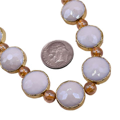 14mm Coin Gold Edge Snow Jade