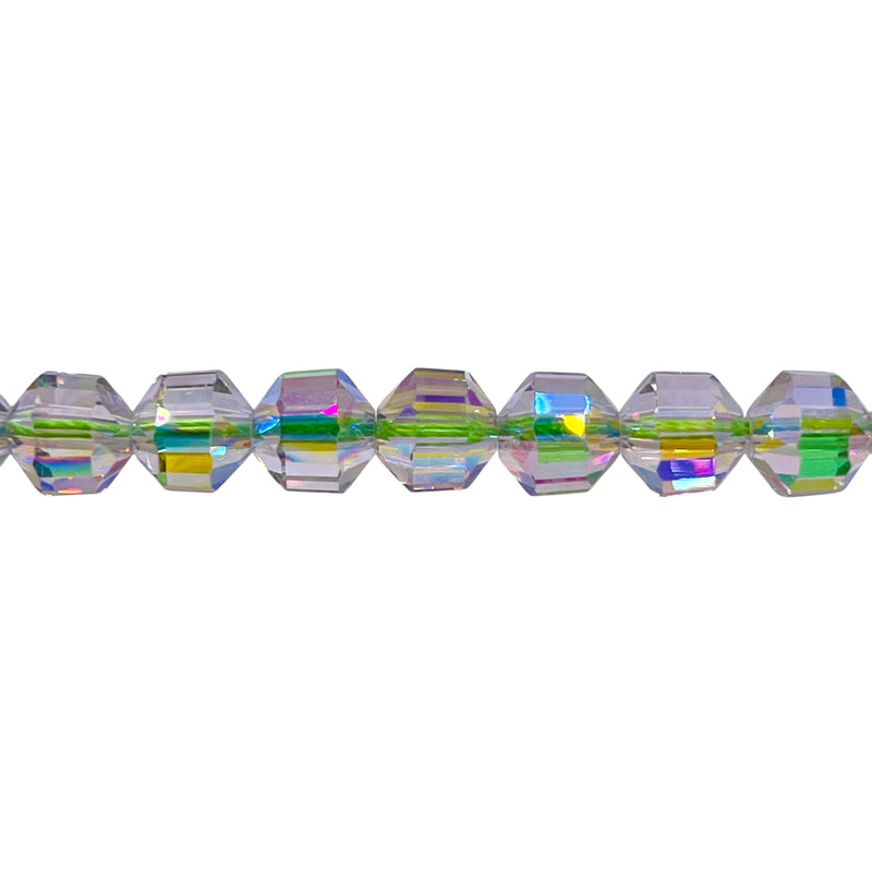 8mm Decagon Glass Crystal Lt. Magic Green