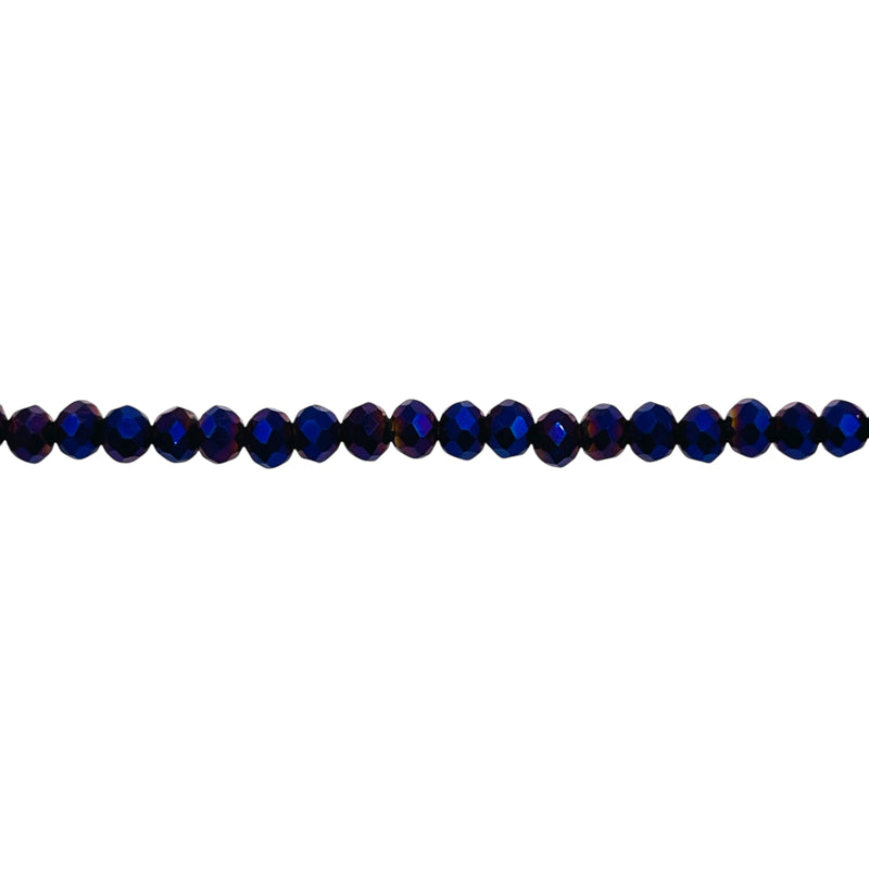 3mm Thunder Polish Glass Crystal Roundel Cut Purple Light