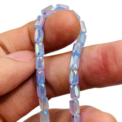 6x4mm Cylinder Glass Crystal Lt. Sapphire Jade Super AB