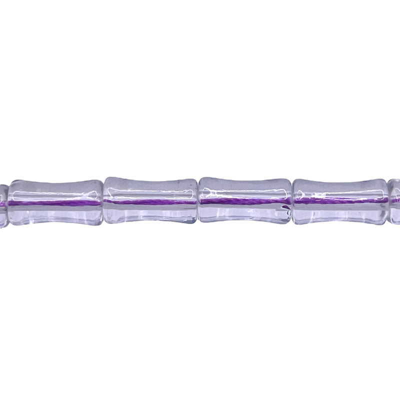 12x6mm Bamboo Glass Crystal Lt. Purple