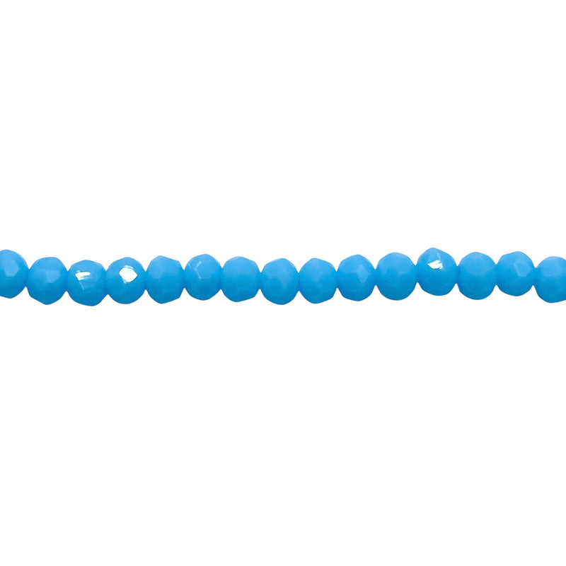 4mm Thunder Polish Glass Crystal Roundel Cut Sky Blue Jade