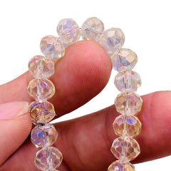 8mm Thunder Polish Glass Crystal Roundel Cut Magic Gold