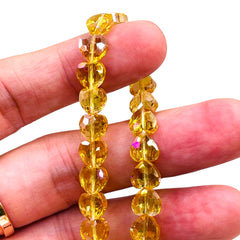 8mm Heart Glass Crystal Lime AB