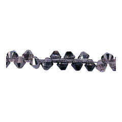 6mm Thunder Polish Glass Crystal Bicone Top Drilled Silver Gray