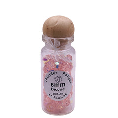 6mm Thunder Polish Glass Crystal Bicone Lt. Peach AB