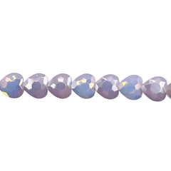 8mm Heart Glass Crystal White Jade AB