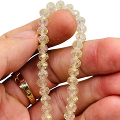 6mm Thunder Polish Glass Crystal Roundel Cut Magic Gold
