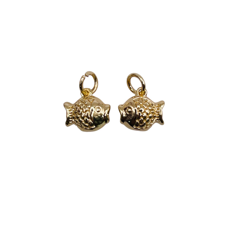 10x8mm Gold Fish Charm