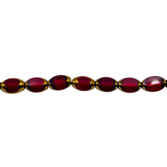 7x4mm Oval Glass Crystal Gold Edge Med. Siam