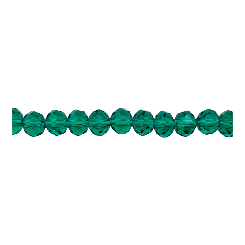 6mm Thunder Polish Glass Crystal Roundel Cut Green Zircon
