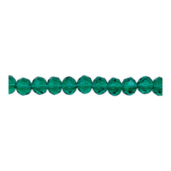 6mm Thunder Polish Glass Crystal Roundel Cut Green Zircon