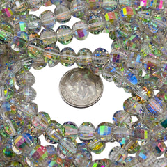 8mm Lantern Glass Crystal Green Blossom