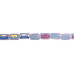6x4mm Cylinder Glass Crystal White Jade Super AB