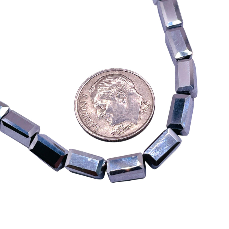 8x4mm Rectangle White Gold