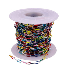 Losolo 6.5x2.8mm Stainless Steel Chain Rainbow
