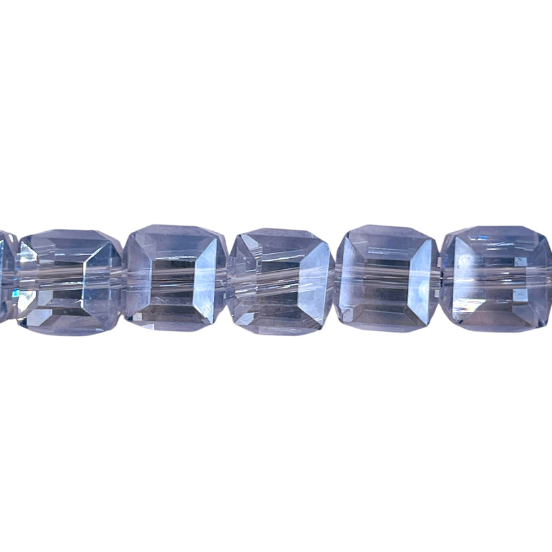 10mm Cube Glass Crystal Gray Blue