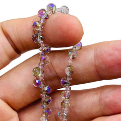 6x4mm Teardrop Glass Crystal Magic Purple