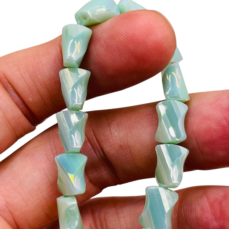 10x8mm Twisted Bow Tie Glass Crystal Seaform AB