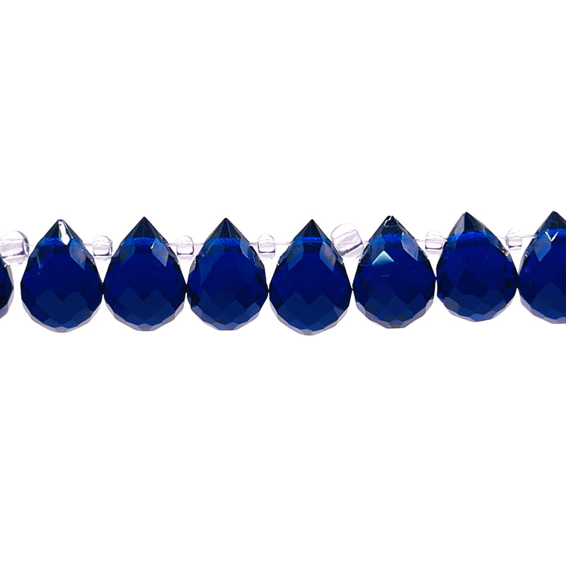 10x8mm Teardrop Glass Crystal Dark Sapphire