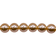 8mm Round Thunder Polish Glass Pearl Medium Gold