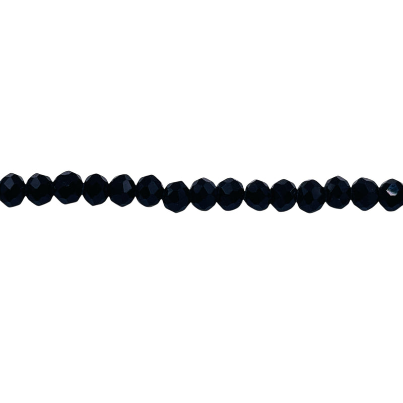 4mm Thunder Polish Glass Crystal Roundel Cut Jet