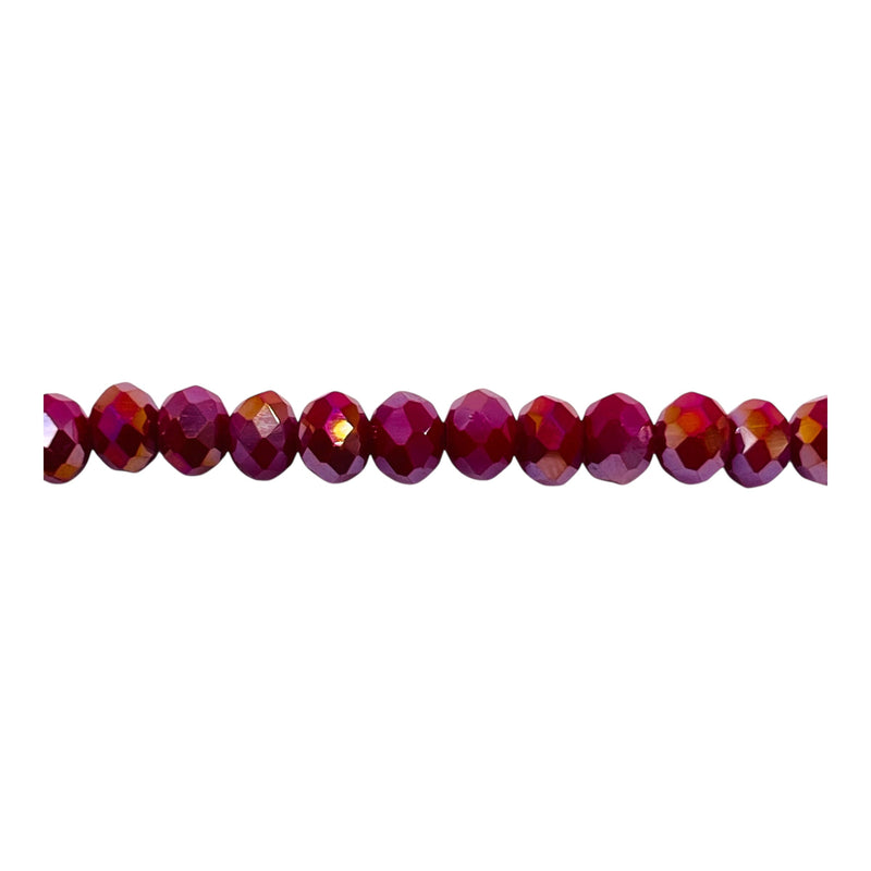 6mm Thunder Polish Glass Crystal Roundel Cut Ruby Jade AB