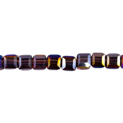 6mm Cube Glass Crystal Med. Amethyst