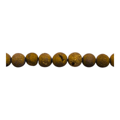 6mm Druzy Round Gold