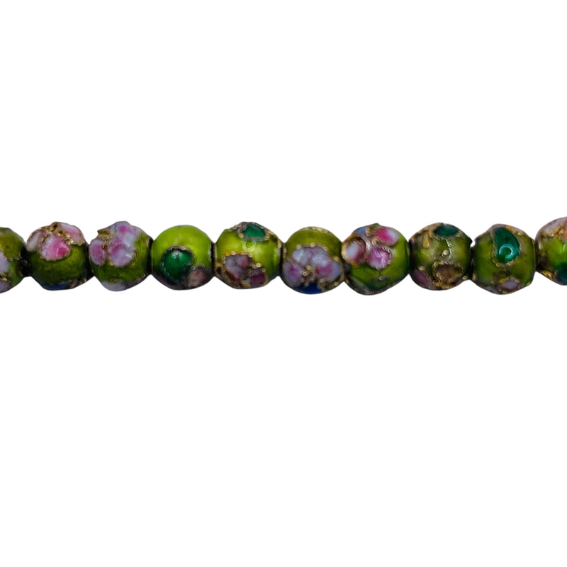 6mm Round Cloisonne Dk. Green