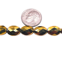 10x8mm Oval Glass Crystal Gold