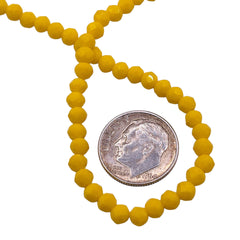 4mm Thunder Polish Glass Crystal Roundel Cut Banana Jade