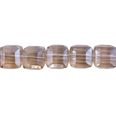 10mm Cube Glass Crystal Silver Champagne