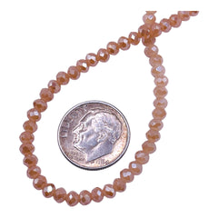 3mm Thunder Polish Glass Crystal Roundel Cut Gold Plated Jade