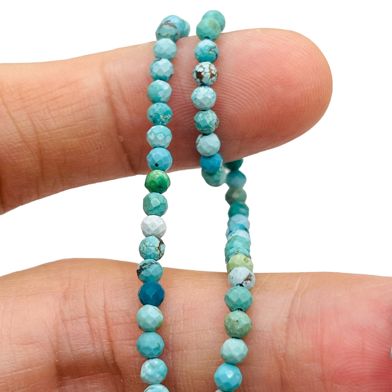 3mm Round Cut Turquoise Natural