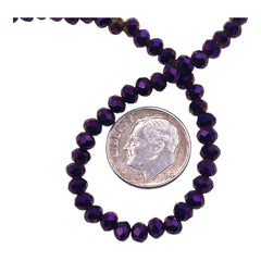 4mm Thunder Polish Glass Crystal Roundel Cut Purple Light