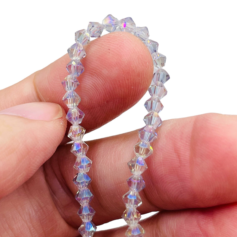 4mm Thunder Polish Glass Crystal Bicone Lt. Magic Blue