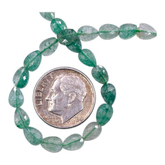 6x4mm Teardrop Cut Green Strawberry Quartz
