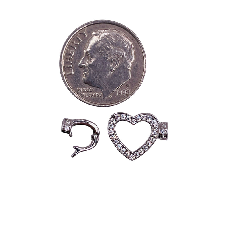 10mm Rhinestone Snap Lock Clasps 925 Silver