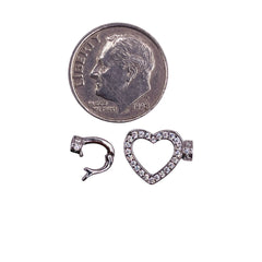 10mm Rhinestone Snap Lock Clasps 925 Silver