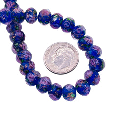 8x6mm Roundel Lampwork Blue